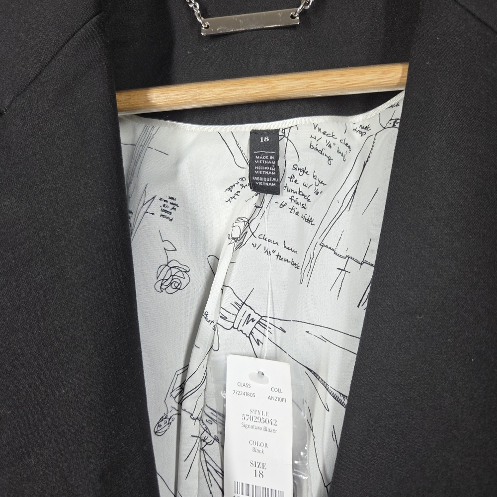 NWT WHBM Black Signature Blazer Two Buttom Stretch 18 Career Office Capsule - Picture 4 of 9